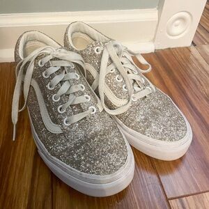 Silver Glitter Vans